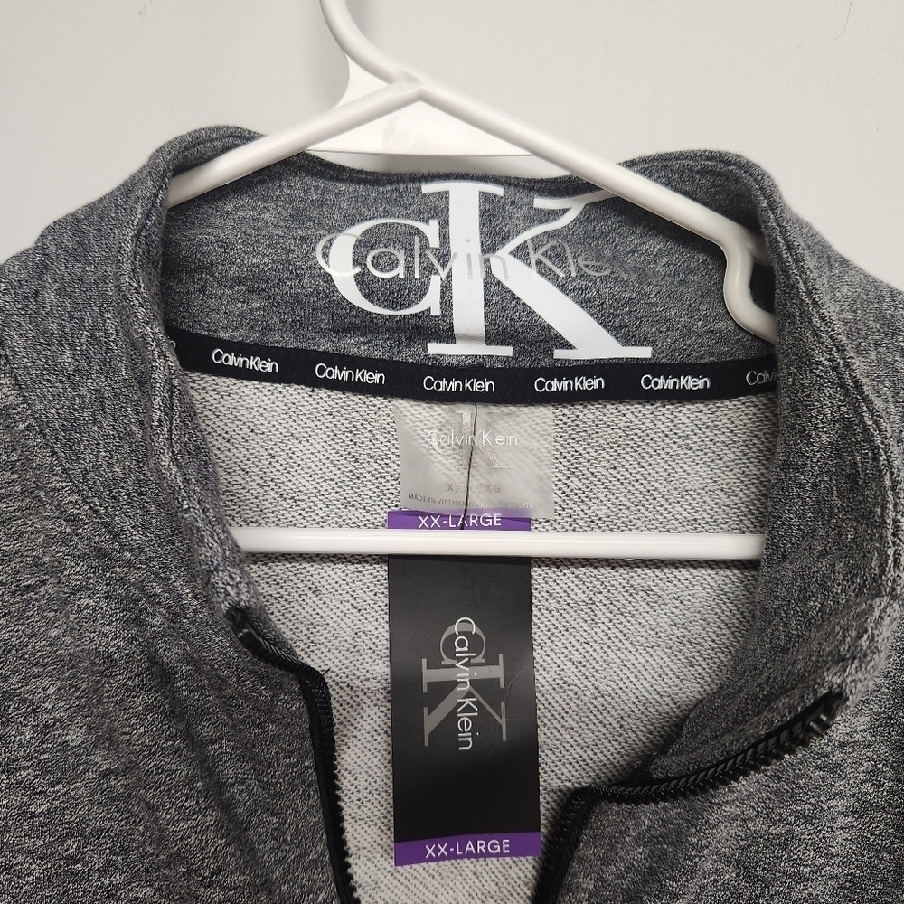 Calvin Klein Gray quarterzip cropped sweatshirt size XXL - Picture 5 of 13